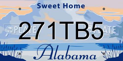 271TB5 Alabama License Plate