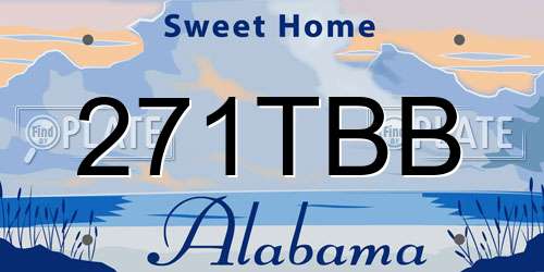 271TBB Alabama License Plate