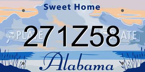271Z58 Alabama License Plate