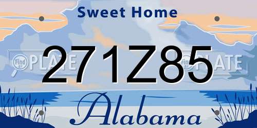 271Z85 Alabama License Plate