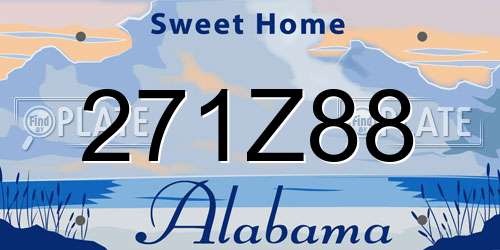271Z88 Alabama License Plate