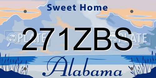 271ZBS Alabama License Plate