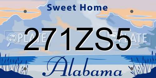271ZS5 Alabama License Plate