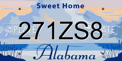 271ZS8 Alabama License Plate