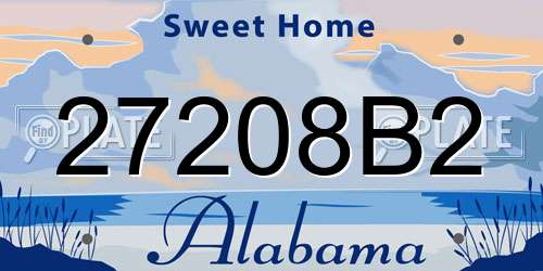 27208B2 Alabama License Plate