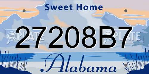 27208B7 Alabama License Plate