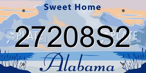 27208S2 Alabama License Plate