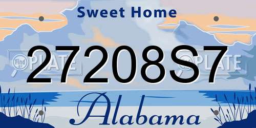 27208S7 Alabama License Plate