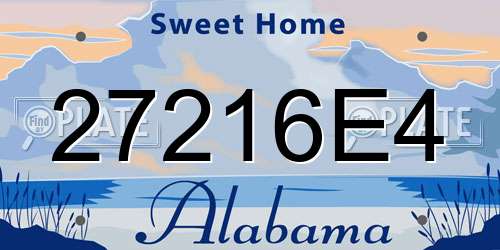 27216E4 Alabama License Plate