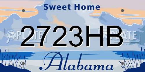 2723HB Alabama License Plate