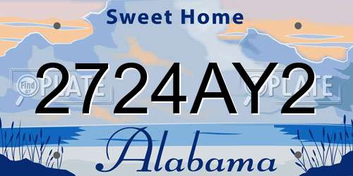 2724AY2 Alabama License Plate
