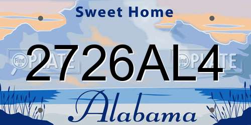 2726AL4 Alabama License Plate