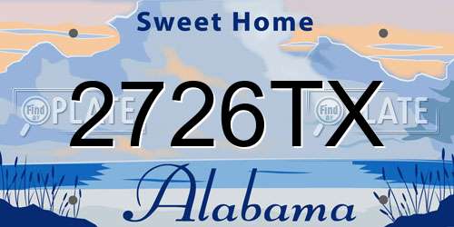 2726TX Alabama License Plate