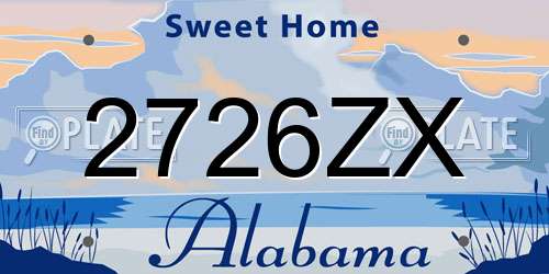 2726ZX Alabama License Plate