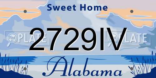 2729IV Alabama License Plate
