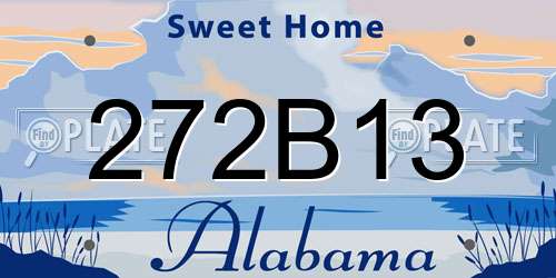 272B13 Alabama License Plate