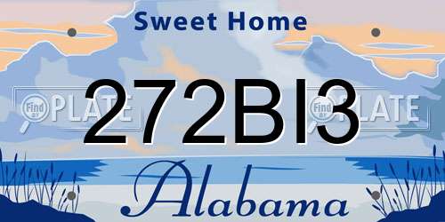 272BI3 Alabama License Plate