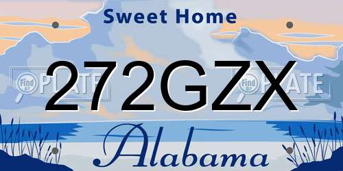 272GZX Alabama License Plate
