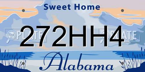 272HH4 Alabama License Plate