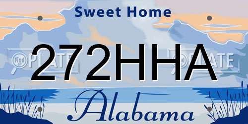 272HHA Alabama License Plate