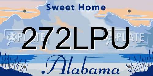 272LPU Alabama License Plate