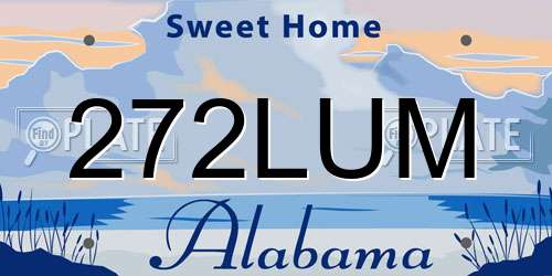 272LUM Alabama License Plate