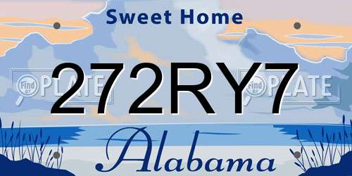 272RY7 Alabama License Plate