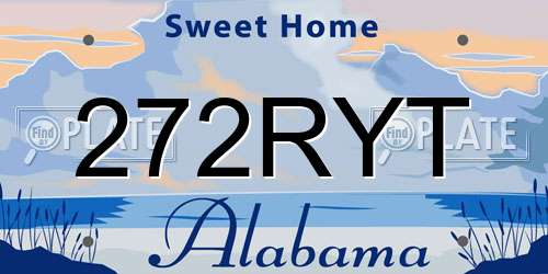 272RYT Alabama License Plate