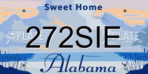 272SIE Alabama License Plate