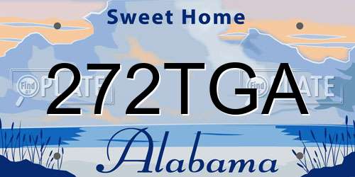 272TGA Alabama License Plate