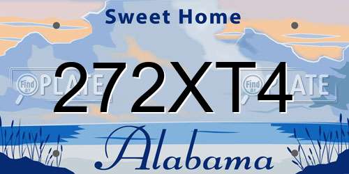 272XT4 Alabama License Plate