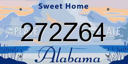 272Z64 Alabama License Plate