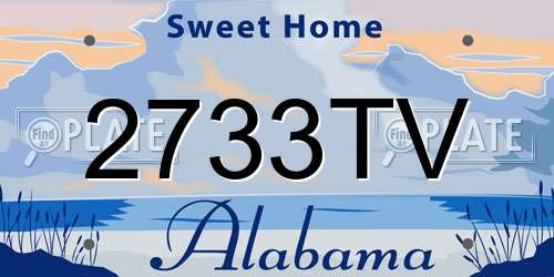 2733TV Alabama License Plate