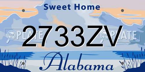 2733ZV Alabama License Plate