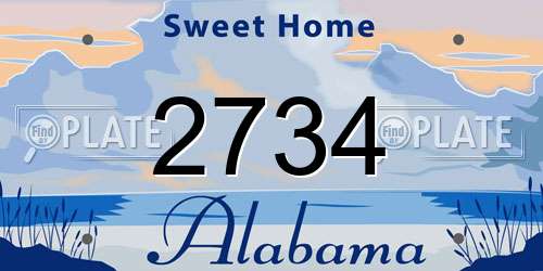 2734 Alabama License Plate