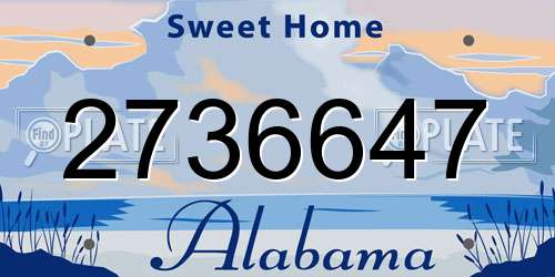 2736647 Alabama License Plate