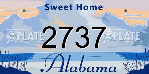 2737 Alabama License Plate