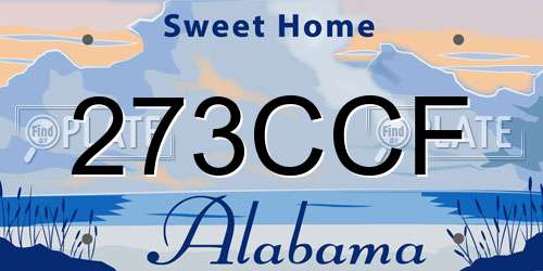 273CCF Alabama License Plate