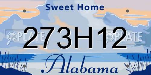 273H12 Alabama License Plate