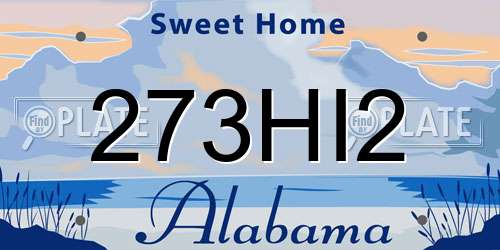 273HI2 Alabama License Plate