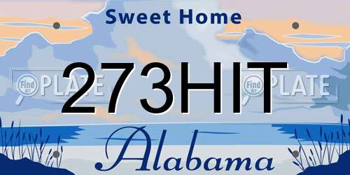 273HIT Alabama License Plate