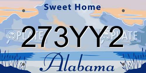 273YY2 Alabama License Plate