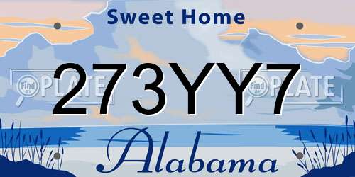 273YY7 Alabama License Plate