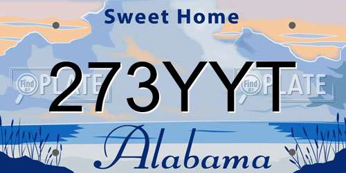 273YYT Alabama License Plate