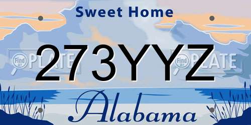 273YYZ Alabama License Plate