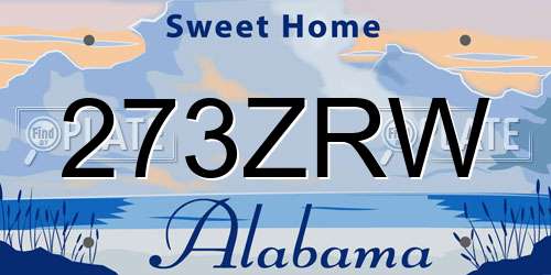 273ZRW Alabama License Plate
