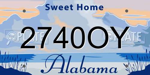 2740OY Alabama License Plate