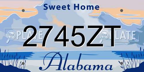 2745ZT Alabama License Plate