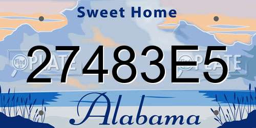 27483E5 Alabama License Plate