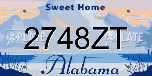 2748ZT Alabama License Plate